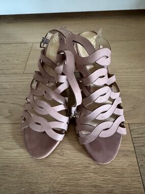 Vince Camuto Blush Pink Woven Strappy Sandals